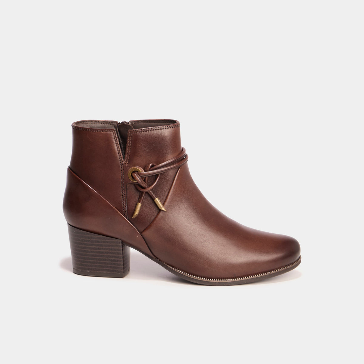 Boots confort en cuir marron femme - 2