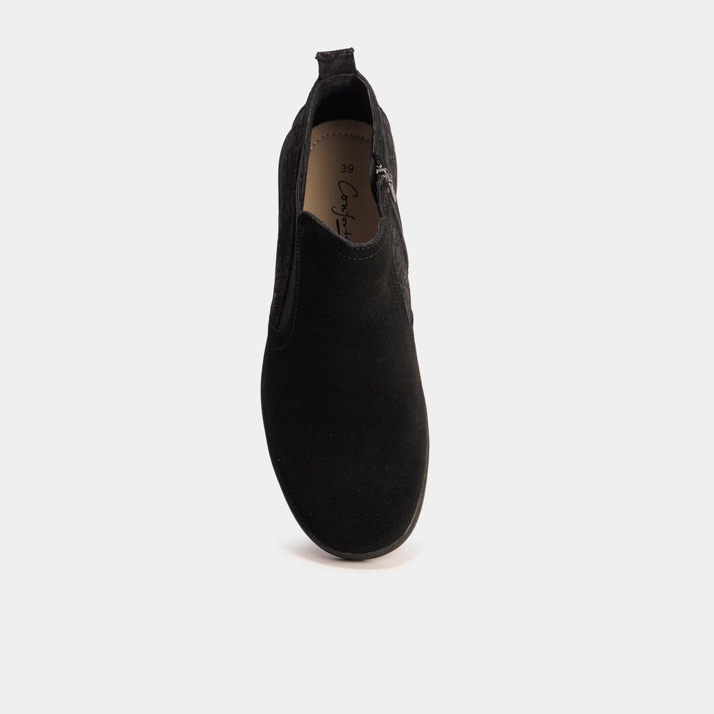 Boots confort en cuir noir femme - 2