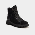 Boots crantées à lacets noir femme - 1