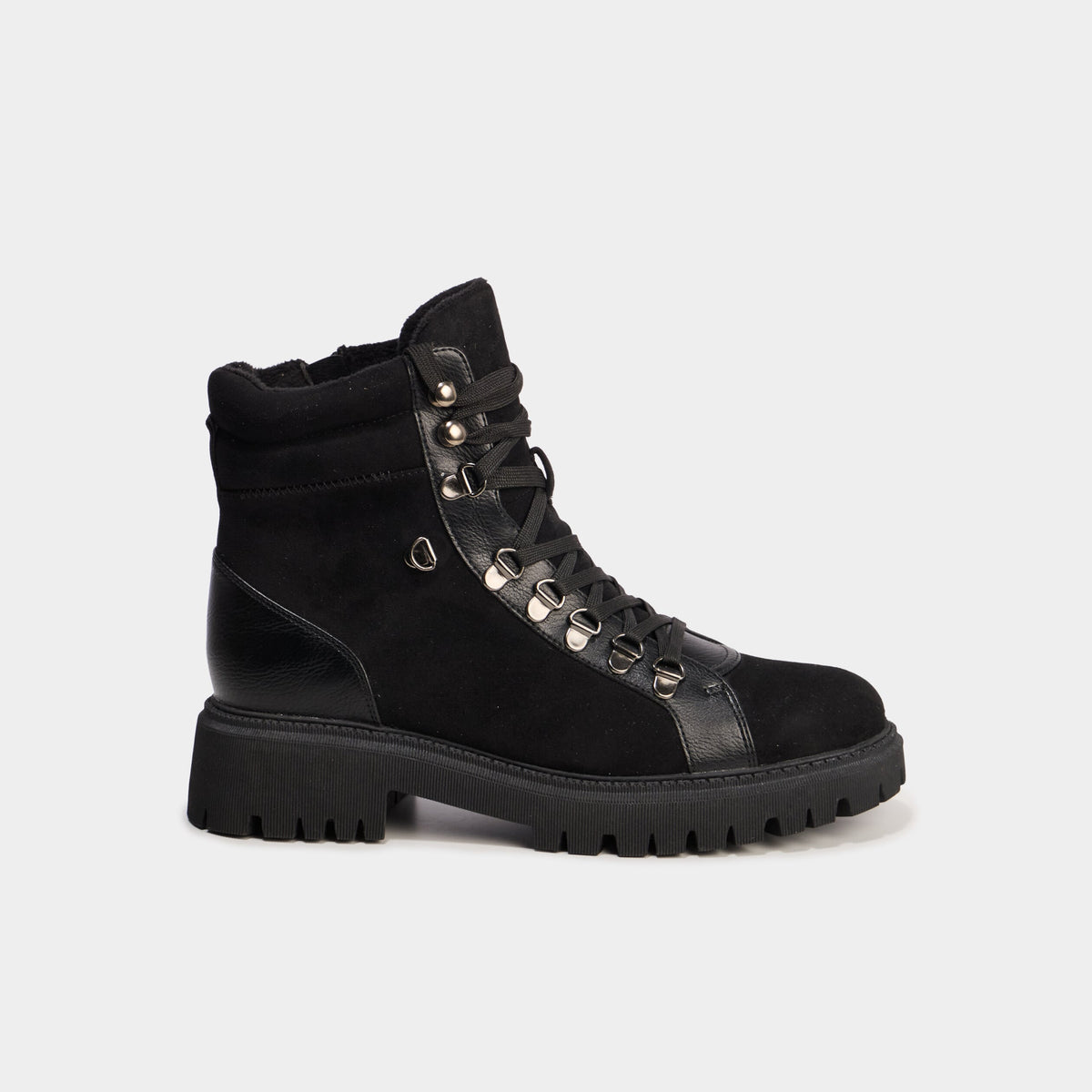 Boots crantées à lacets noir femme - 2