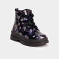 Boots crantées à lacets noir fille - 1