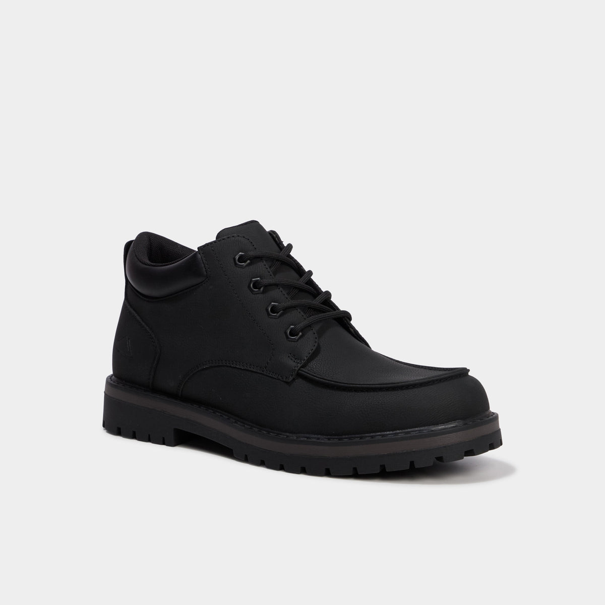 Boots crantées à lacets noir homme - 1
