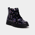 Boots crantées vernies noir fille - 1