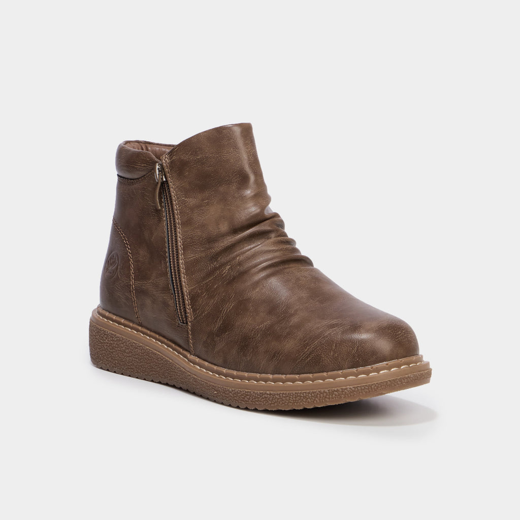 Boots effet plissé taupe femme - 1