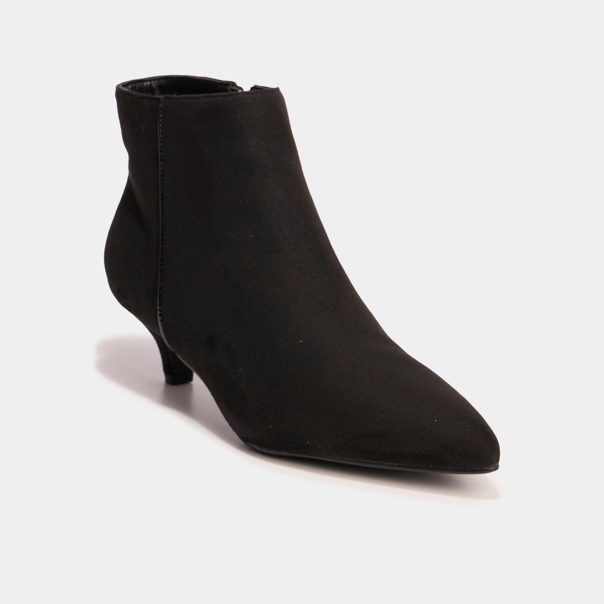 Boots effet suédine kitten heels noir femme - 1