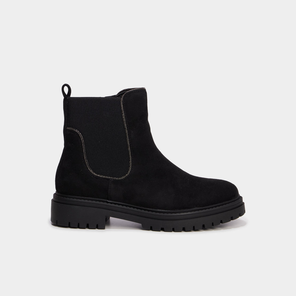 Boots effet suédine noir femme - 2