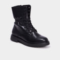 Boots élastiquées à lacets noir femme - 1