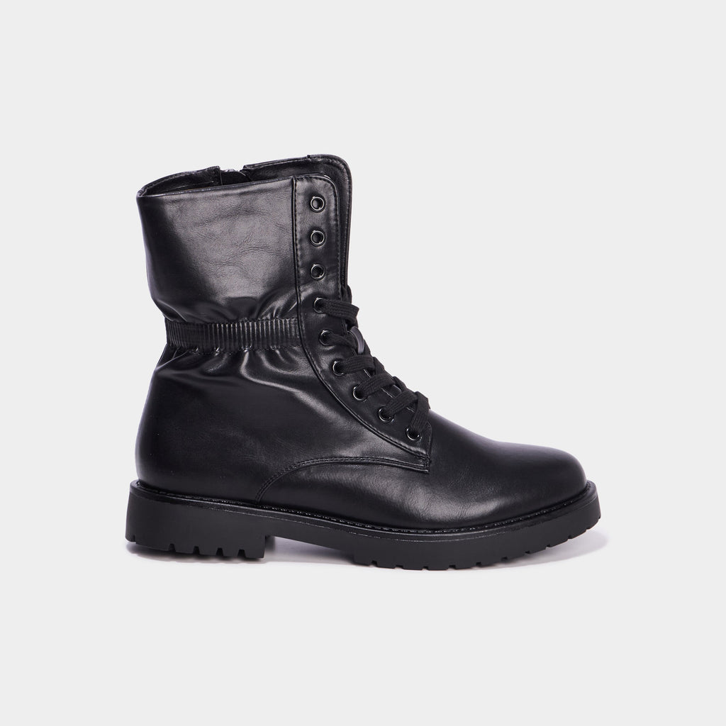 Boots élastiquées à lacets noir femme - 2