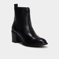 Boots en cuir à talons noir femme - 1