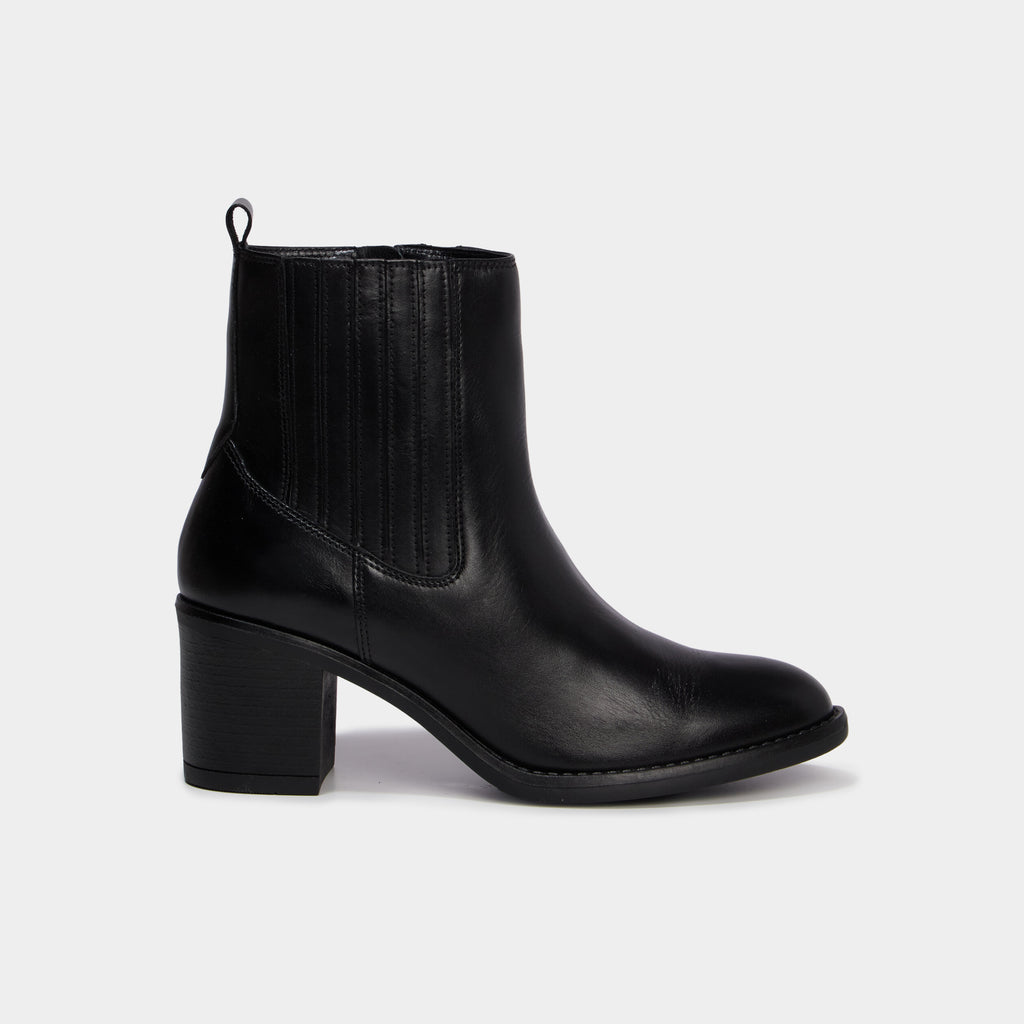 Boots en cuir à talons noir femme - 2