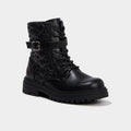 Boots matelassées avec boucles noir fille - 1