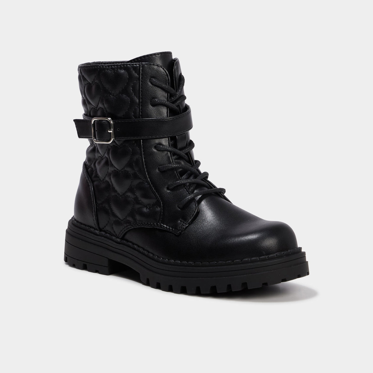 Boots matelassées avec boucles noir fille - 1