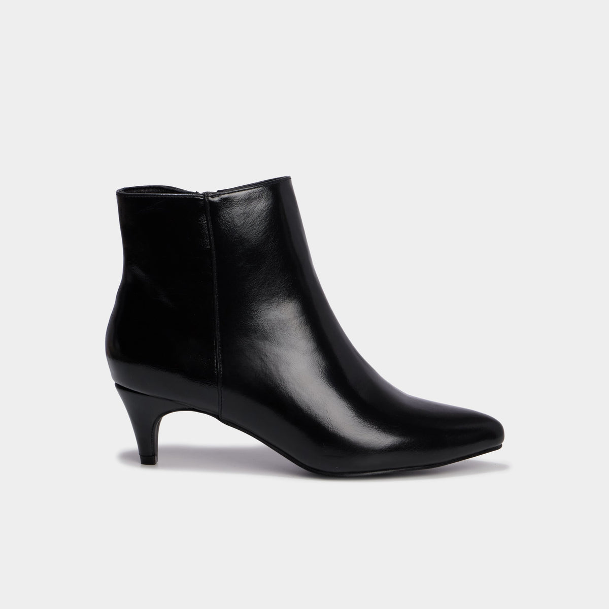 Boots vernies kitten heels noir femme - 2