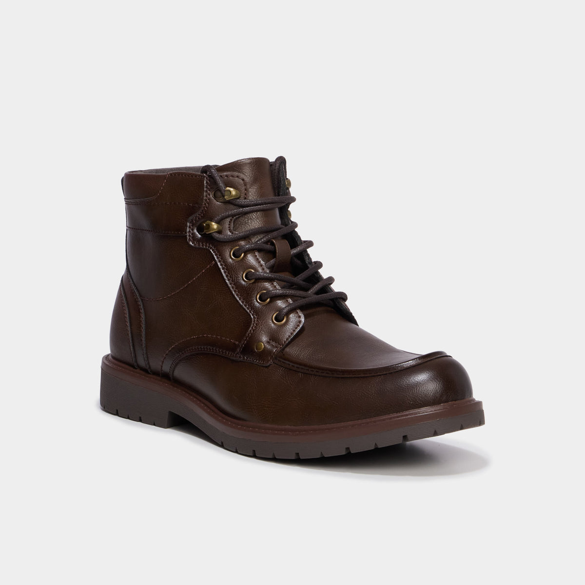 Boots zippées à lacets marron homme - 1