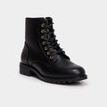 Boots zippées à lacets noir femme - 1