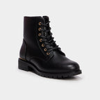 Boots zippées à lacets noir femme - 1