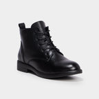 Boots zippées à lacets noir femme - 1