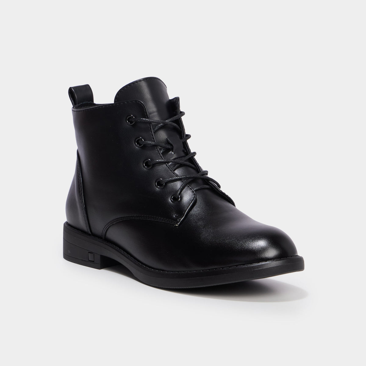 Boots zippées à lacets noir femme - 1