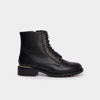 Boots zippées à lacets noir femme - 2