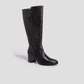 Bottes à talons en cuir noir femme - 1