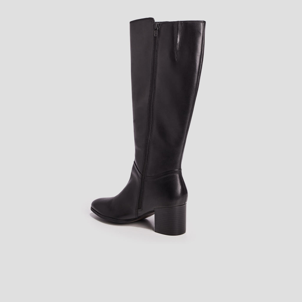 Bottes à talons en cuir noir femme - 2