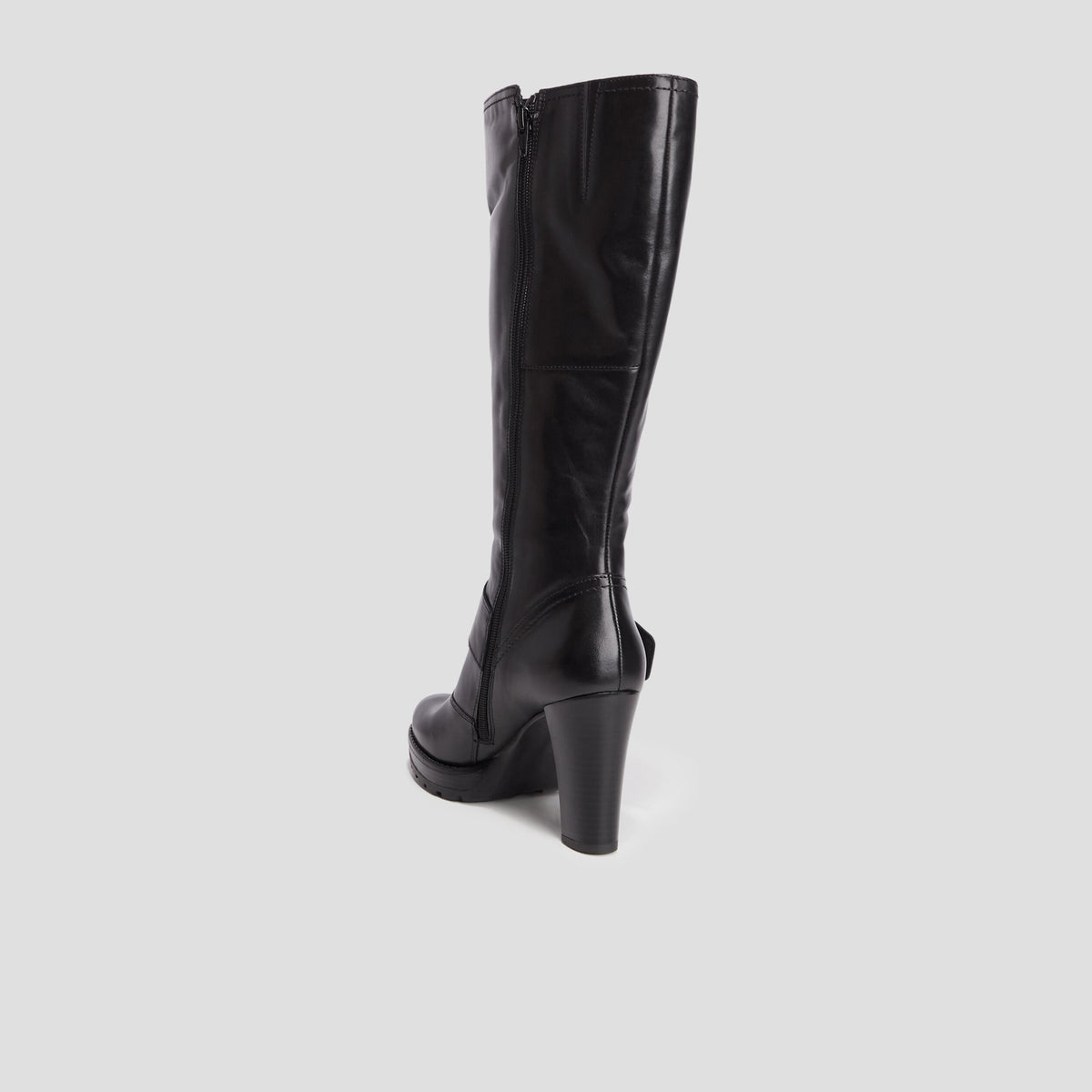 Bottes cuir à talons avec boucles noir femme - 2
