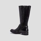 Bottes en cuir avec brides noir fille - 2