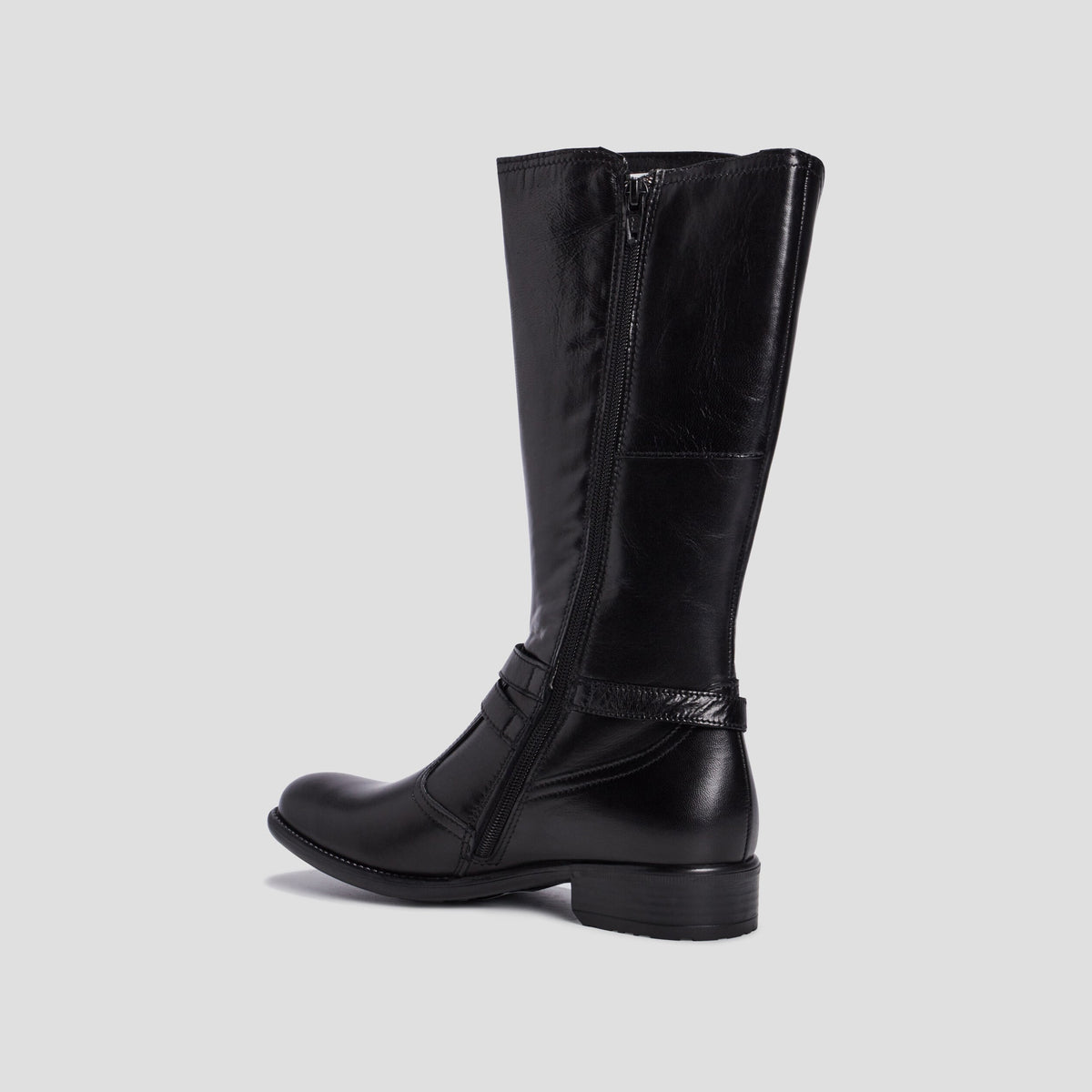 Bottes en cuir avec brides noir fille - 2