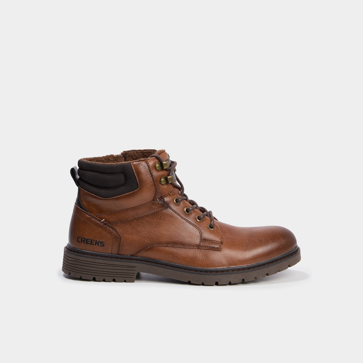 Bottines à lacets avec zip côté marron clair homme - 2