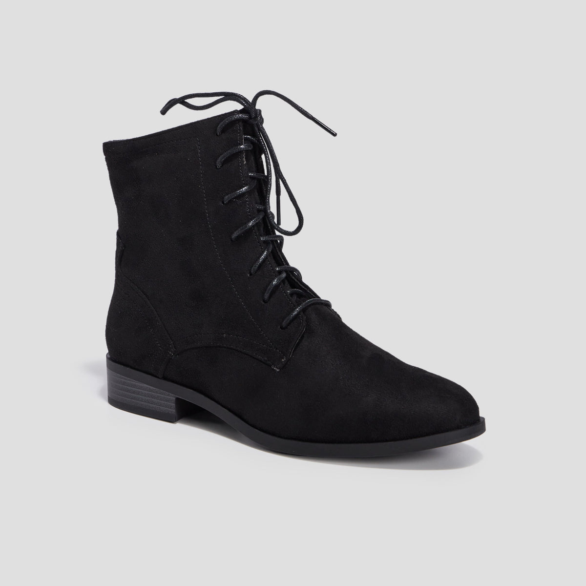 Bottines à lacets noir femme - 1