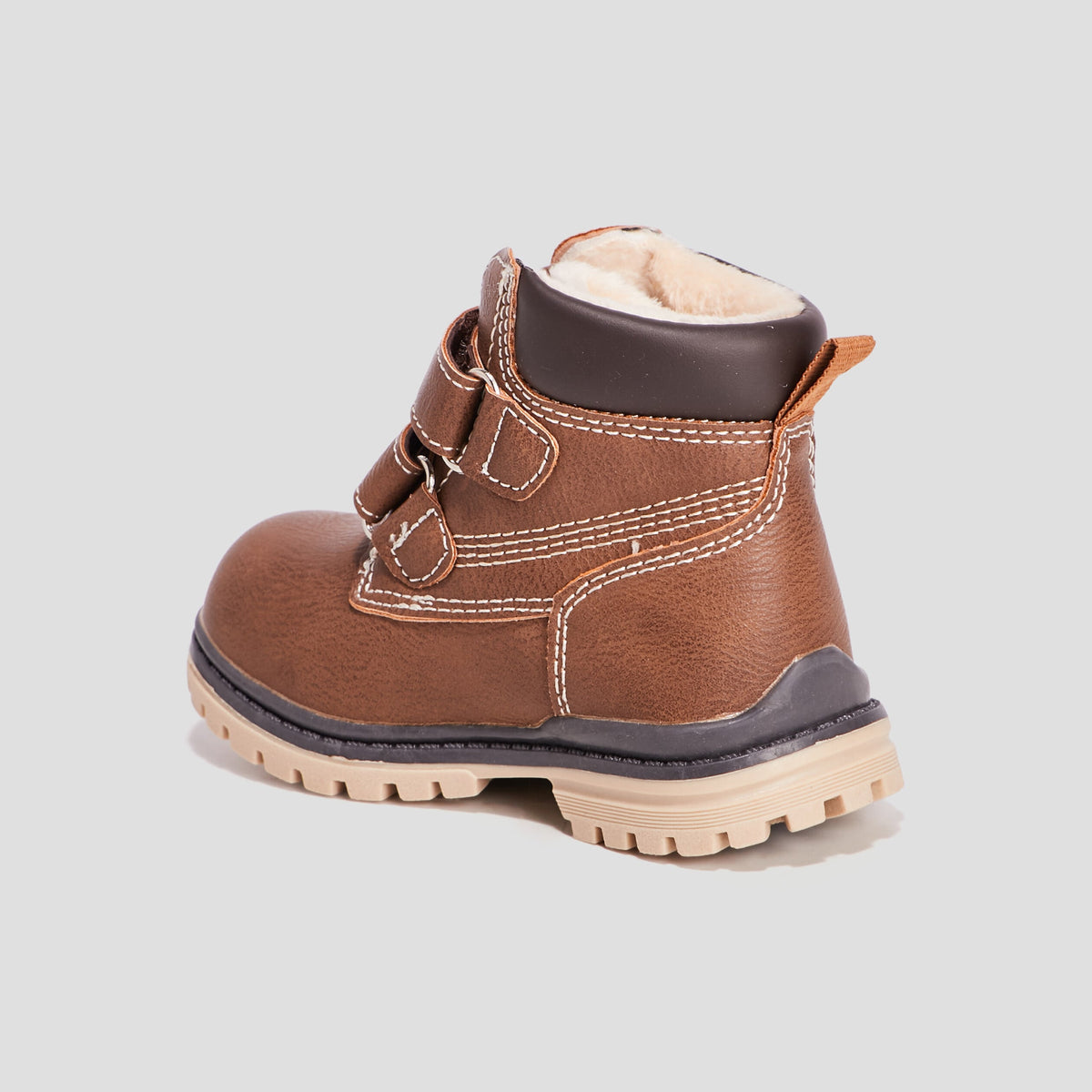 Bottines à scratchs fourrées marron bébé garçon - 2