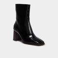 Bottines à talon bloc bout carré noir femme - 1