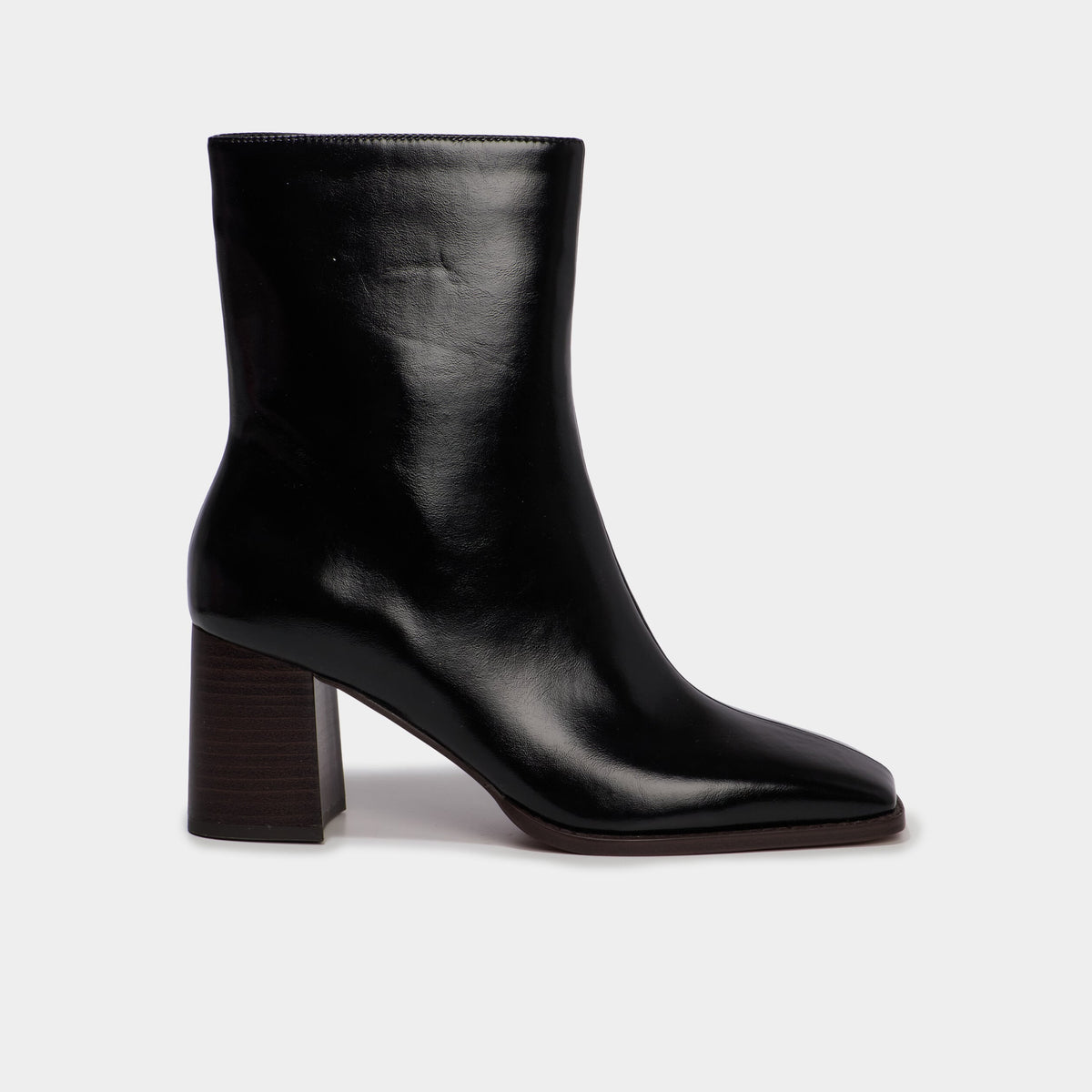 Bottines à talon bloc bout carré noir femme - 2