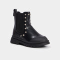 Bottines avec clous étoiles noir fille - 1
