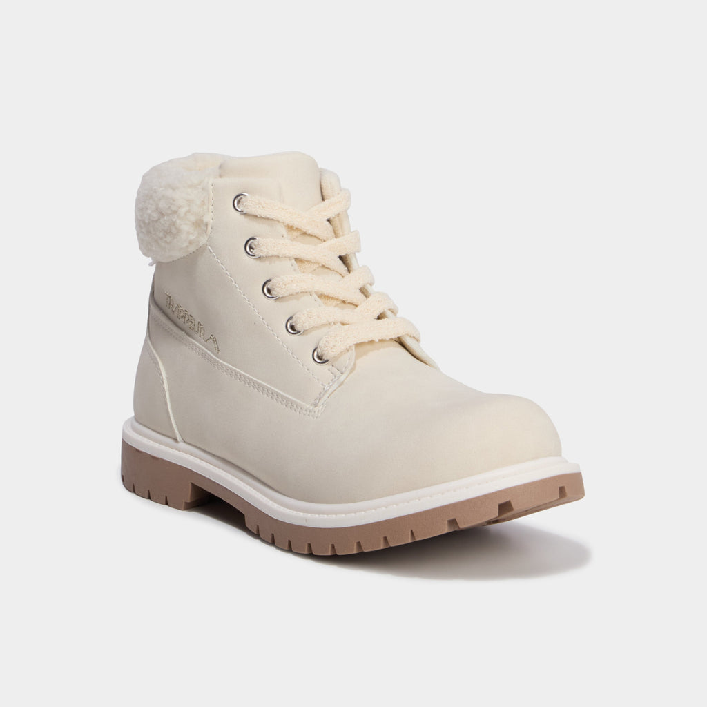 Bottines avec détails fausse fourrure creme fille - 1