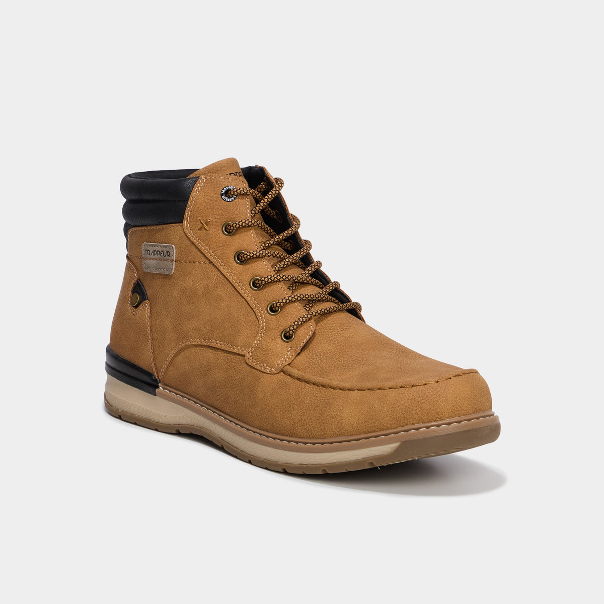 Bottines avec lacets marron clair homme - 1