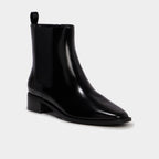 Bottines chelsea bout carré talon bloc noir femme - 1