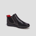 Bottines en cuir noir femme - 1