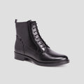 Bottines en cuir zippées noir femme - 1
