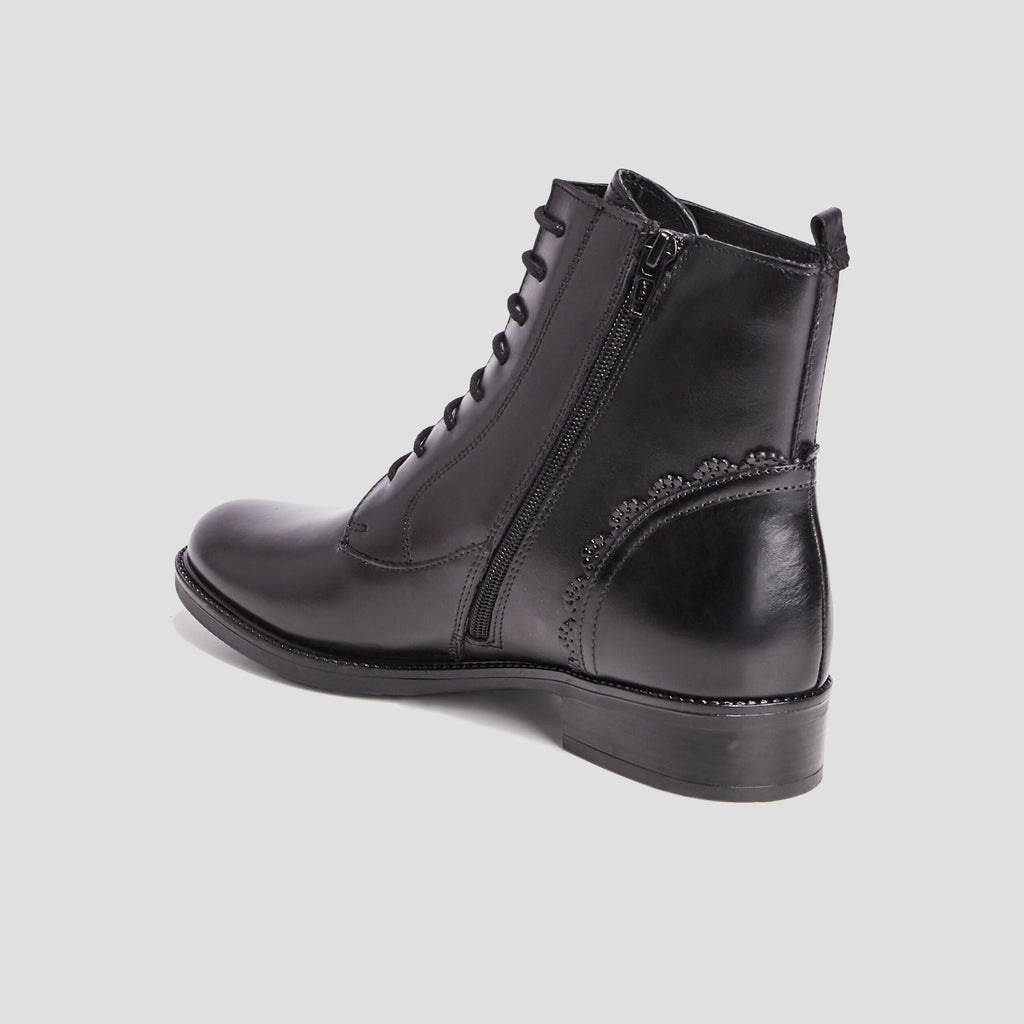 Bottines en cuir zippées noir femme - 2