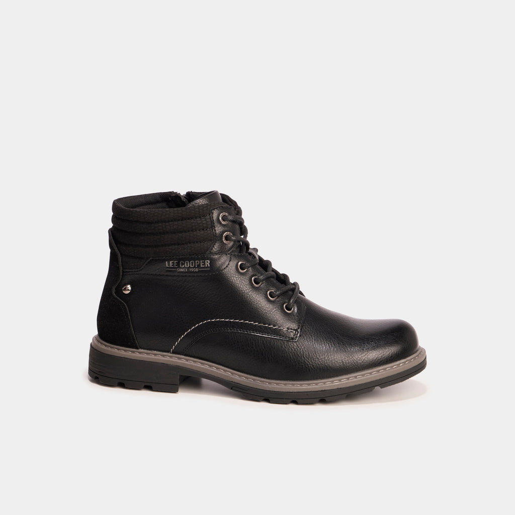 Bottines montantes crantées zippées noir homme - 2