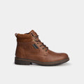 Bottines montantes zippées à lacets marron homme - 1
