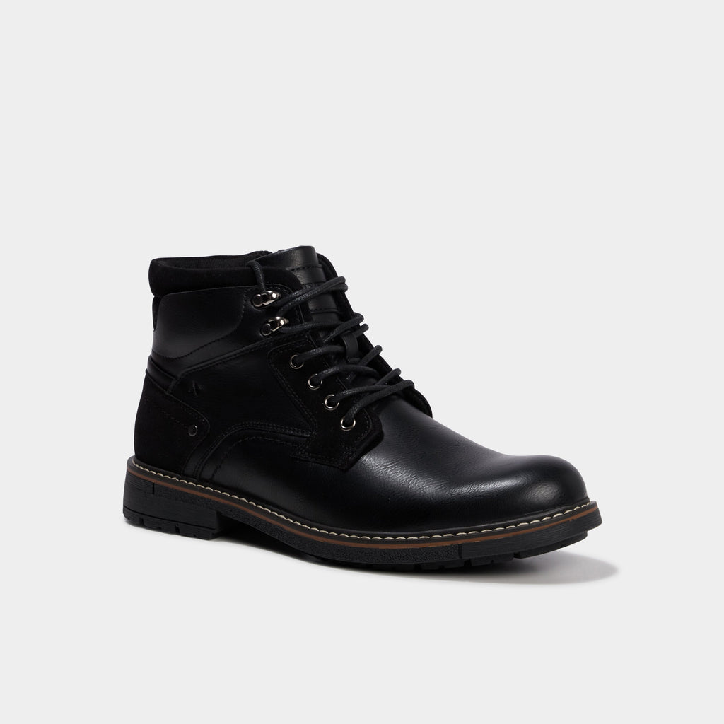 Bottines montantes zippées crantées noir homme - 1