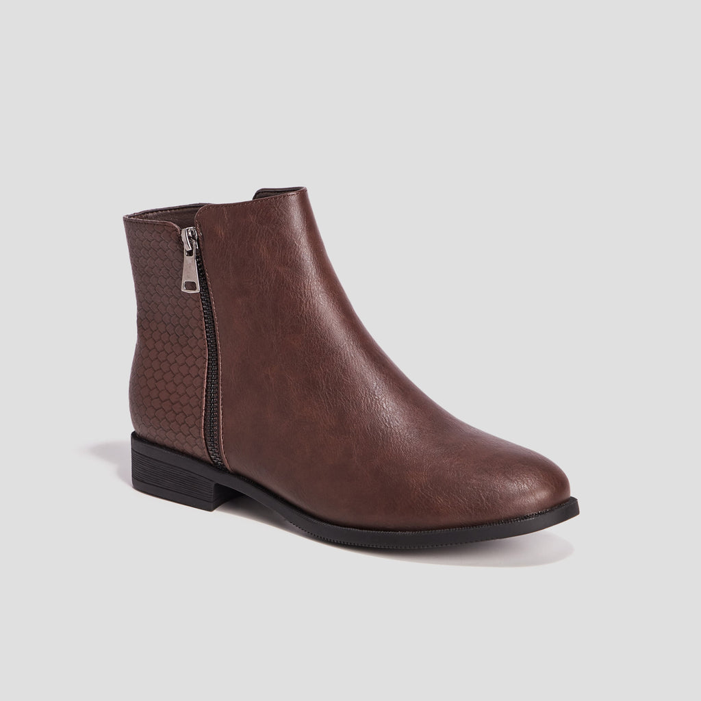 Bottines plates marron femme - 2
