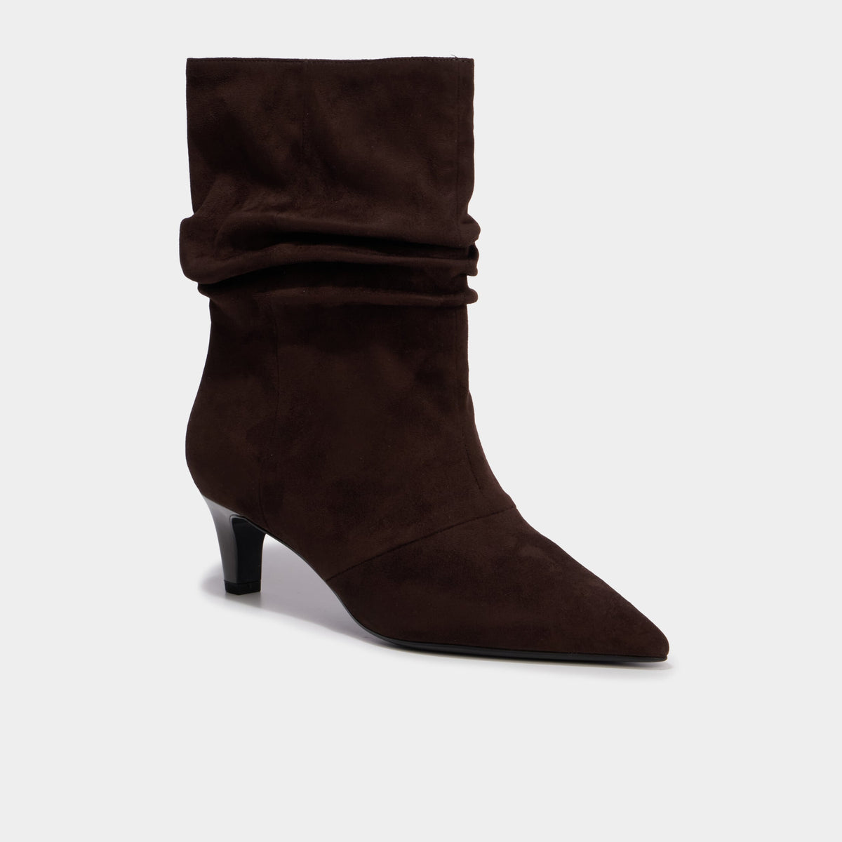 Bottines plissées talon kitten heel noir femme - 3
