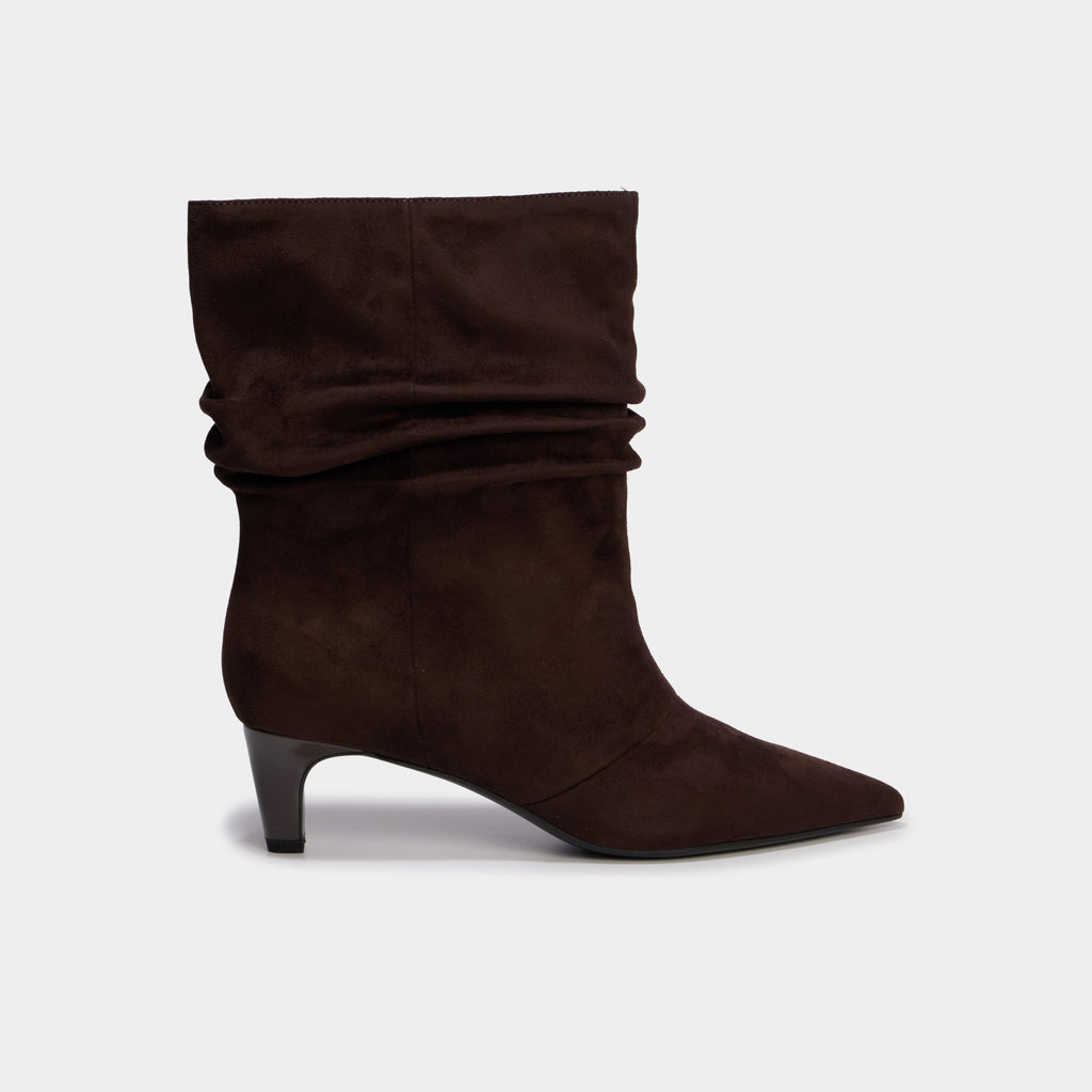 Bottines plissées talon kitten heel noir femme - 4