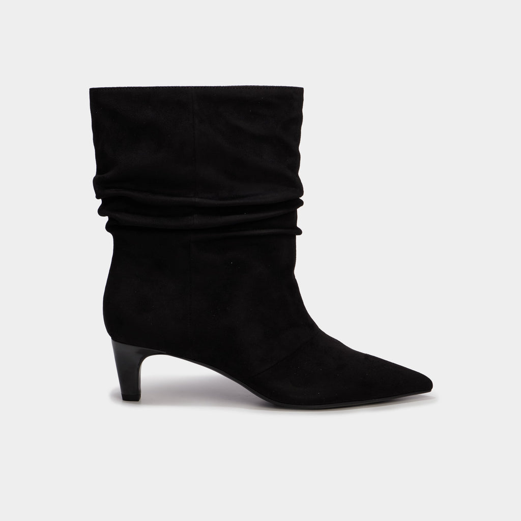 Bottines plissées talon kitten heel noir femme - 2