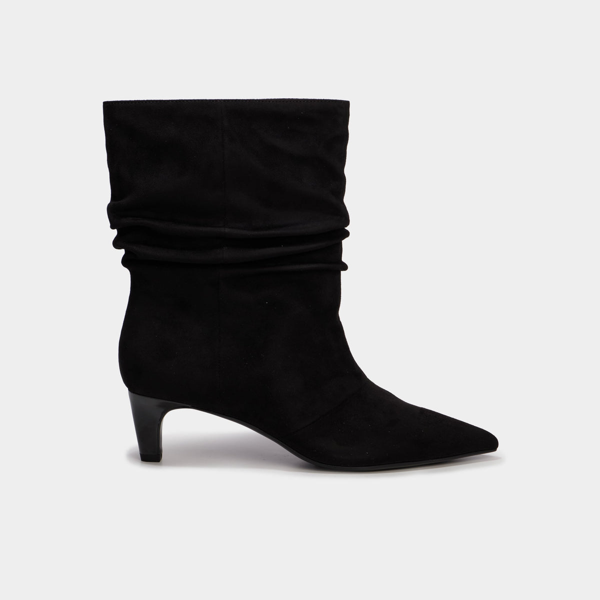 Bottines plissées talon kitten heel noir femme - 2
