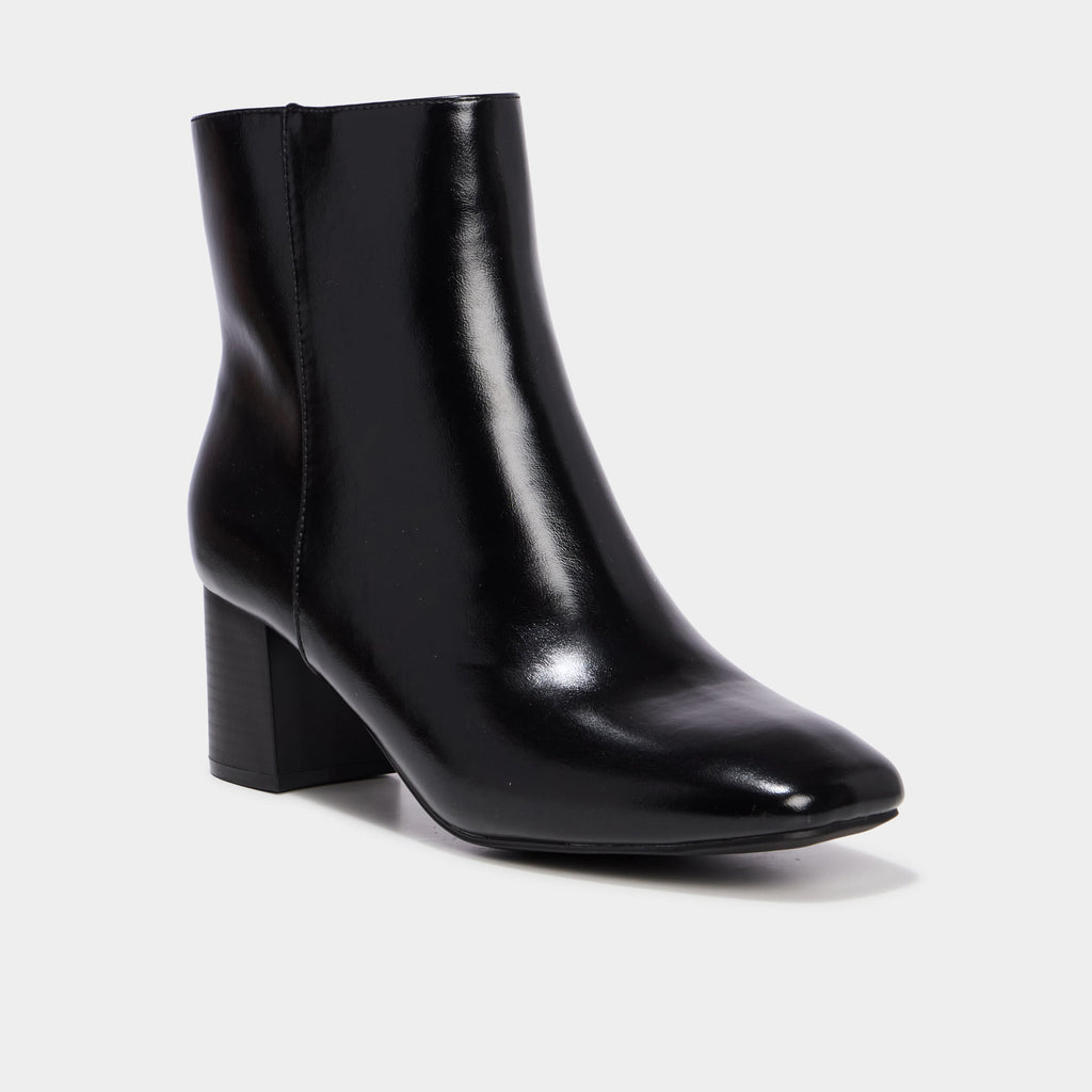 Bottines talon bloc lisses noir femme - 1