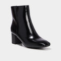 Bottines talon bloc lisses noir femme - 1